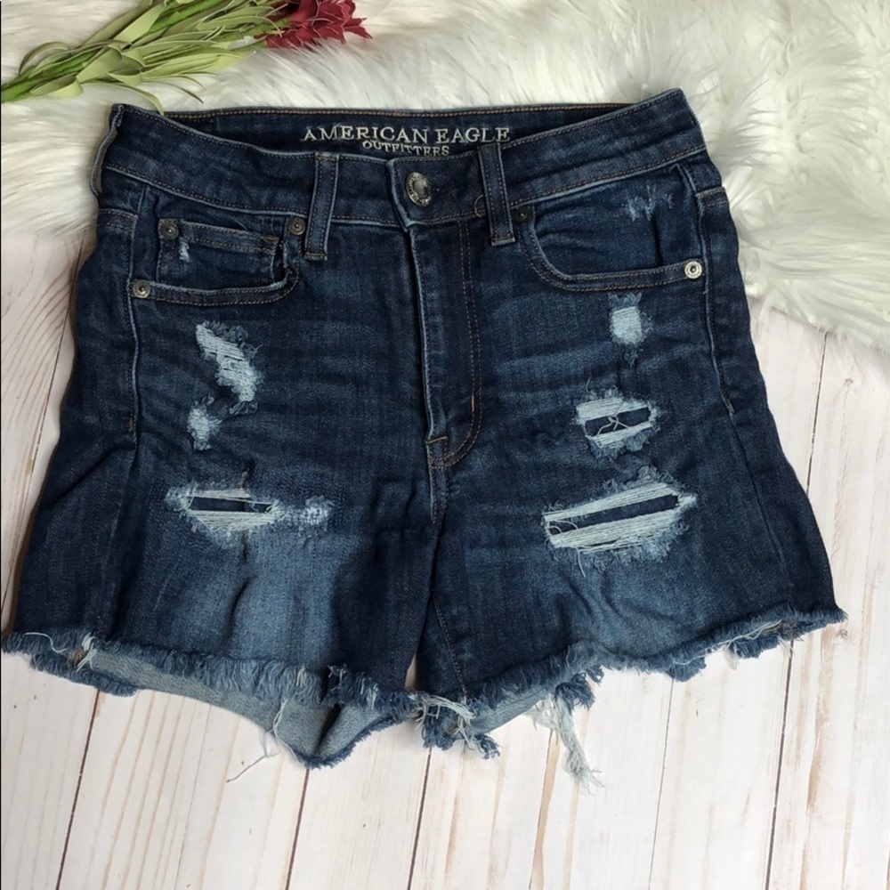 American Eagle hi rise shortie shorts size 2